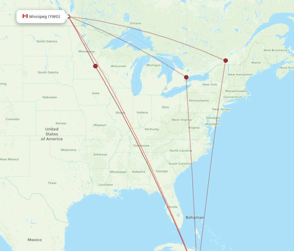 Flights from Montego Bay to Winnipeg MBJ to YWG Flight Routes