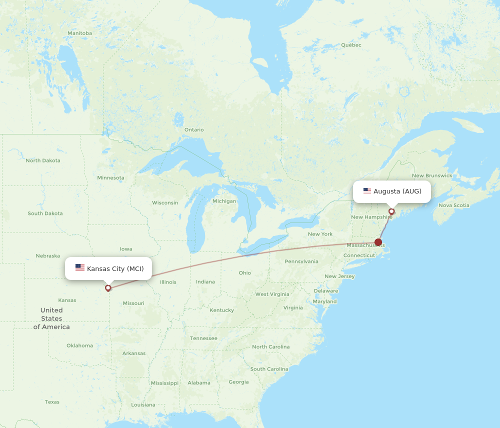 Flights from Kansas City to Augusta MCI to AUG Flight Routes