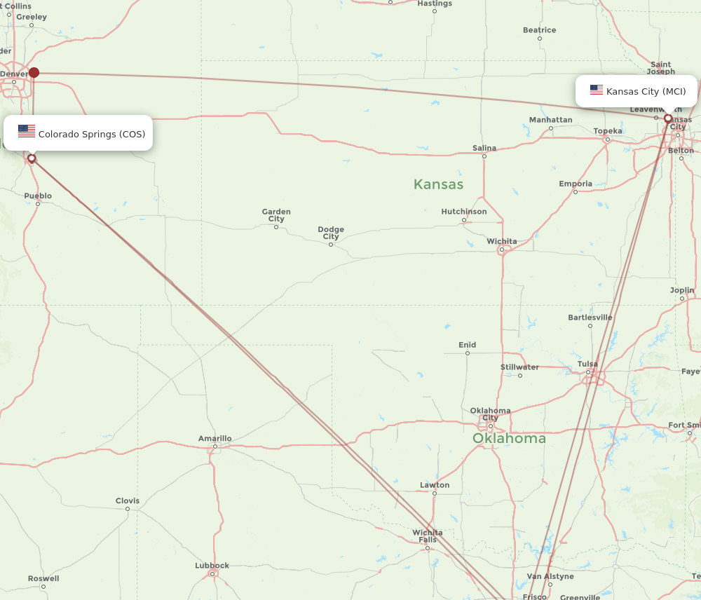 Flights from Kansas City to Colorado Springs MCI to COS Flight