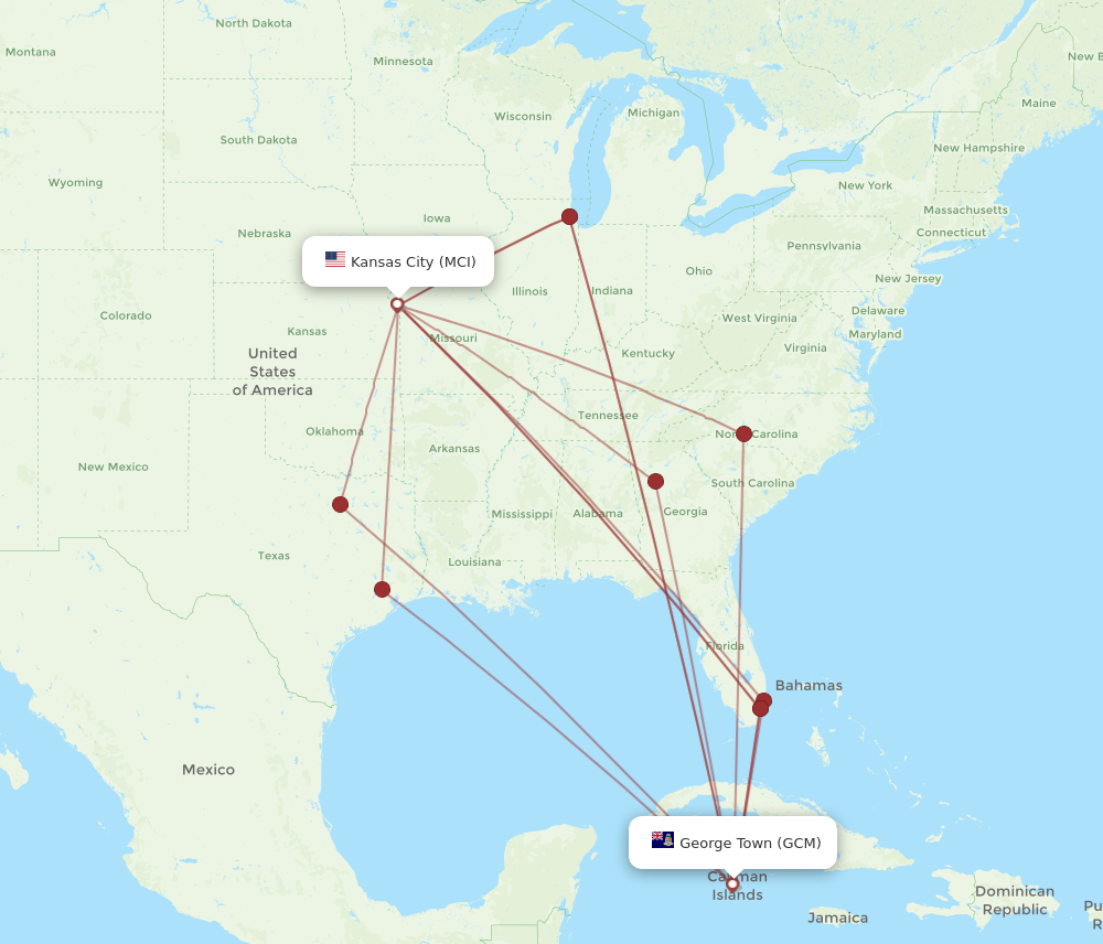 Flights from Kansas City to Grand Cayman Island MCI to GCM