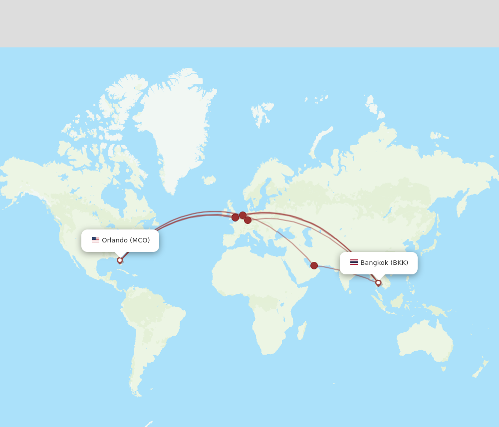 Flights from Orlando to Bangkok MCO to BKK Flight Routes