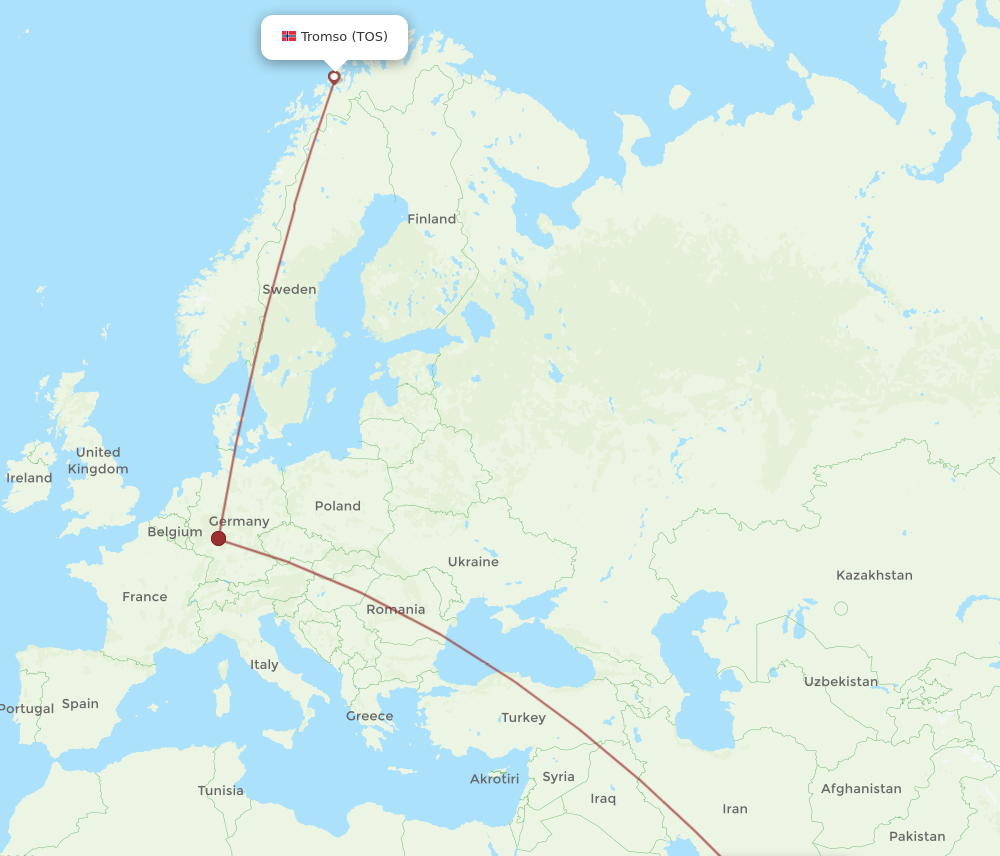 Flights from Muscat to Tromso MCT to TOS Flight Routes