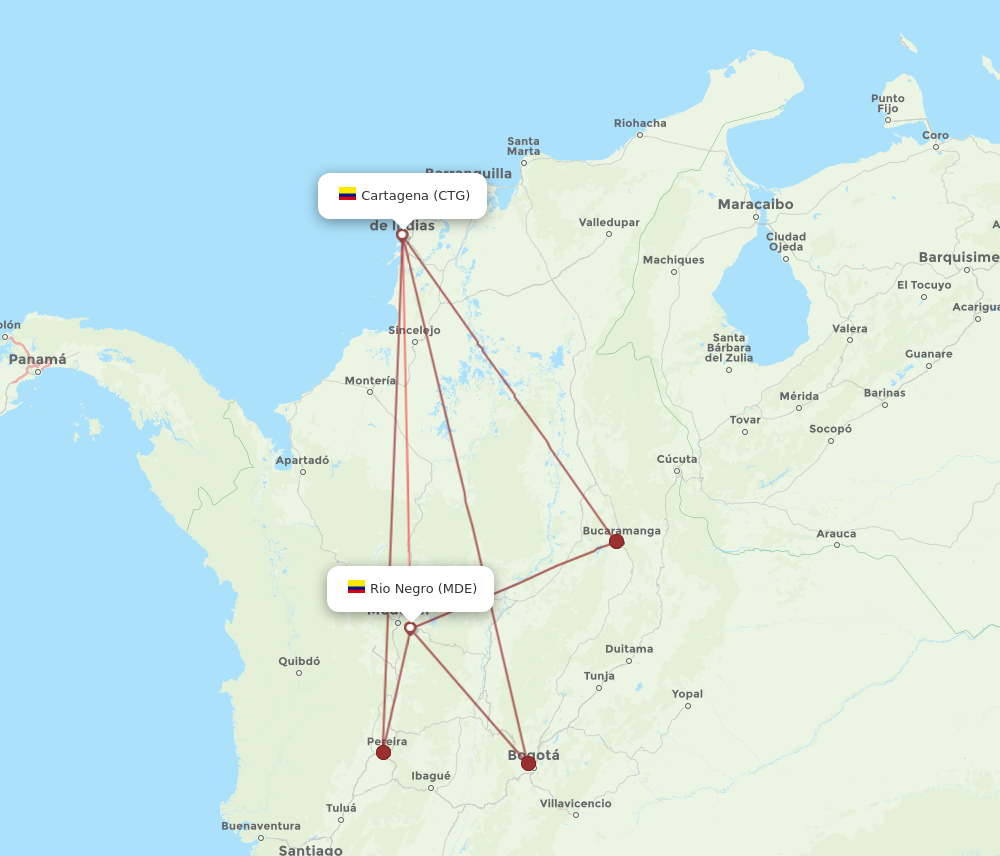 Flights from Medellin to Cartagena MDE to CTG Flight Routes