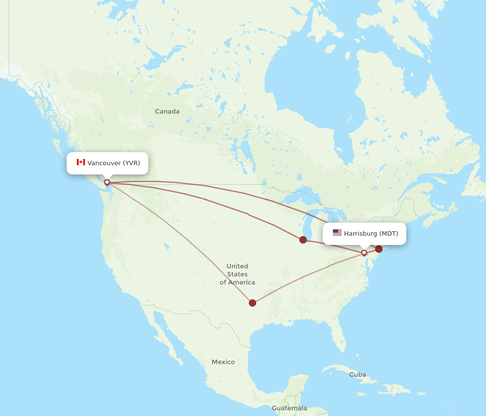 All Flight Routes From Middletown To Vancouver Mdt To Yvr Flight Routes 0721