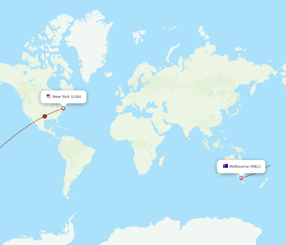 Flights from Melbourne to New York MEL to LGA Flight Routes