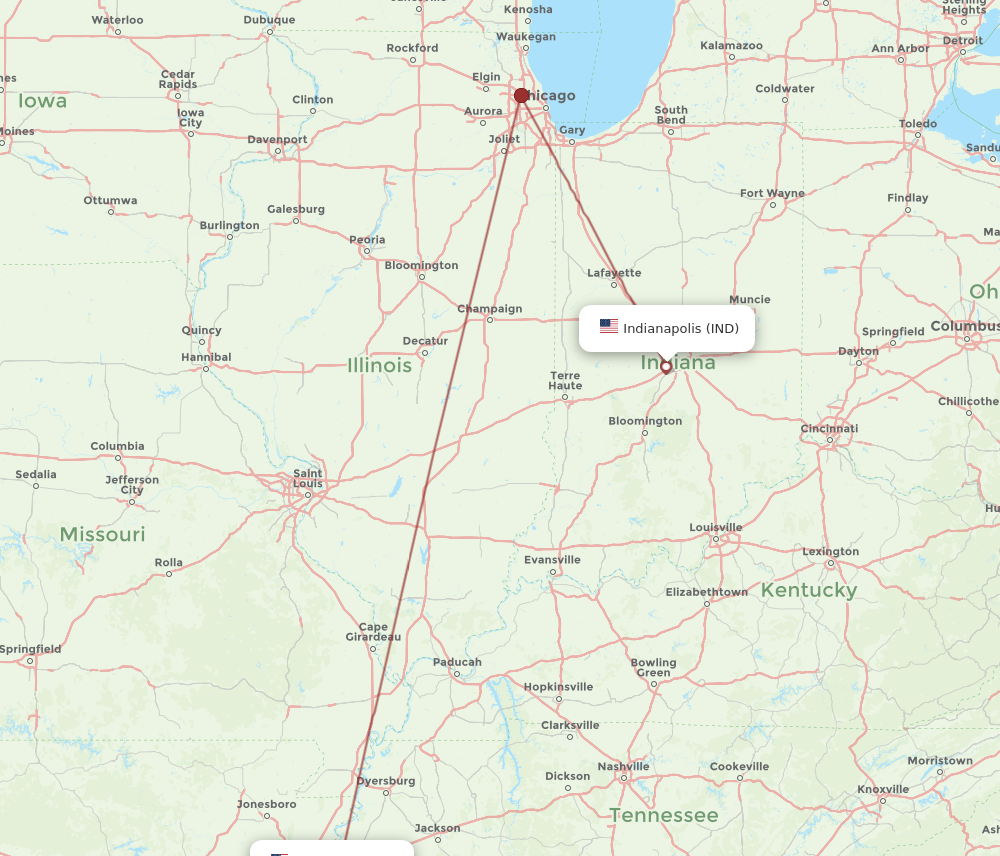 Flights from Memphis to Indianapolis MEM to IND Flight Routes