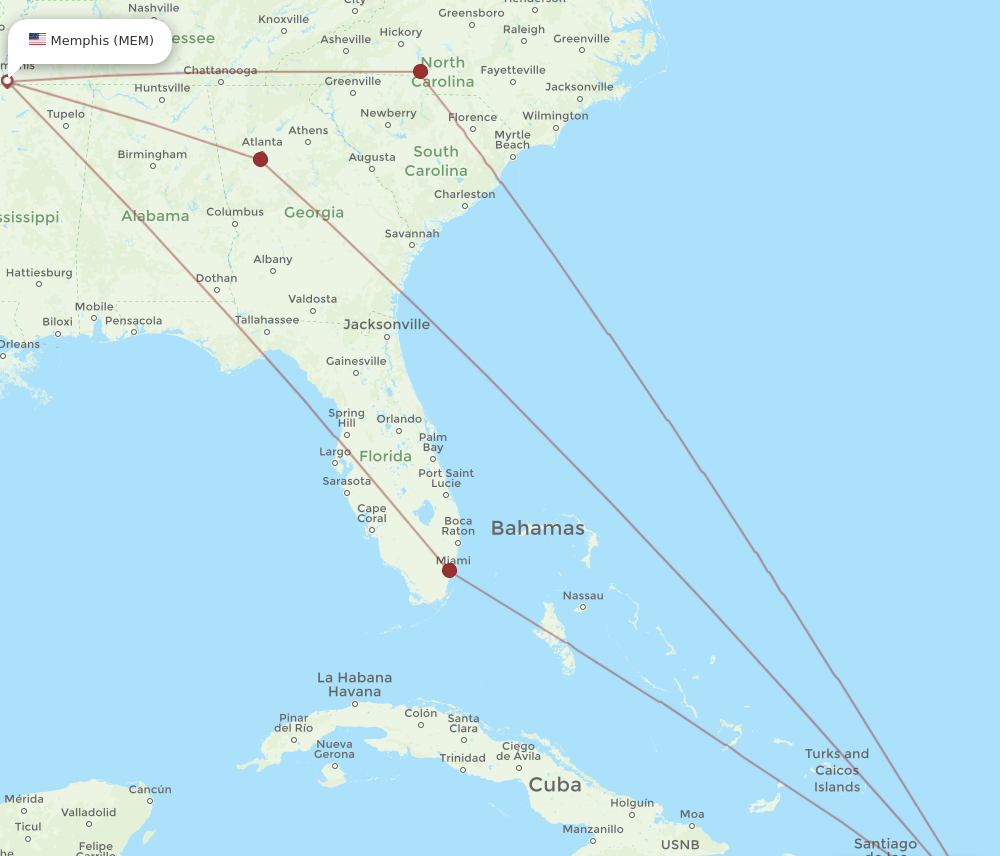 Flights from Memphis to Punta Cana MEM to PUJ Flight Routes