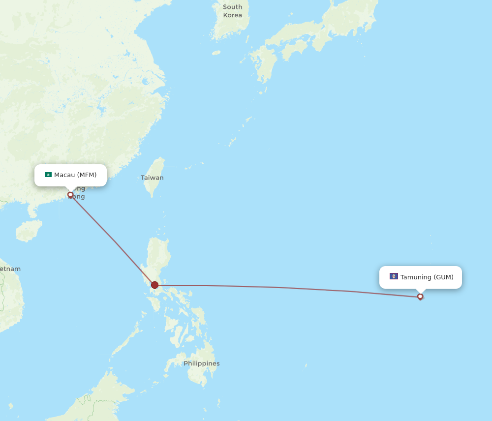 Flights from Macau to Guam MFM to GUM Flight Routes