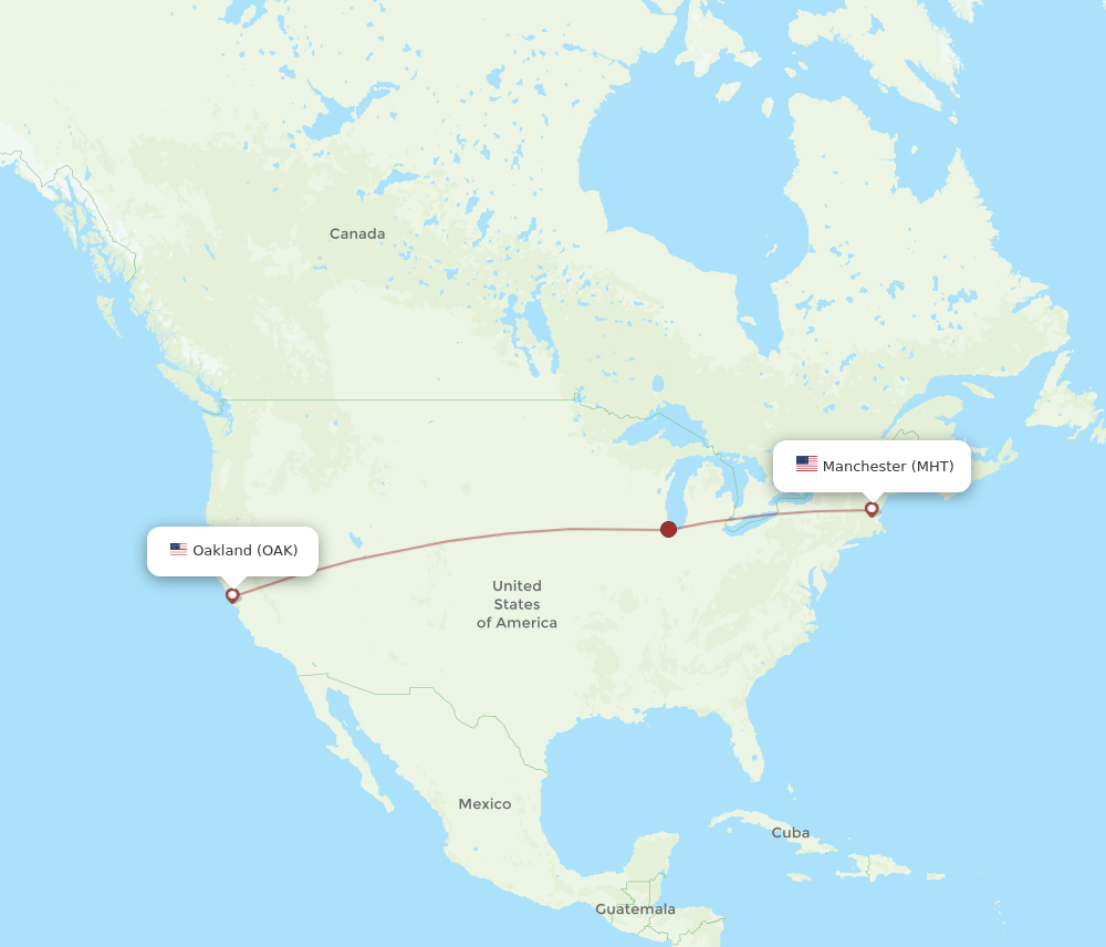 Flights From Manchester To Oakland Mht To Oak Flight Routes 5892