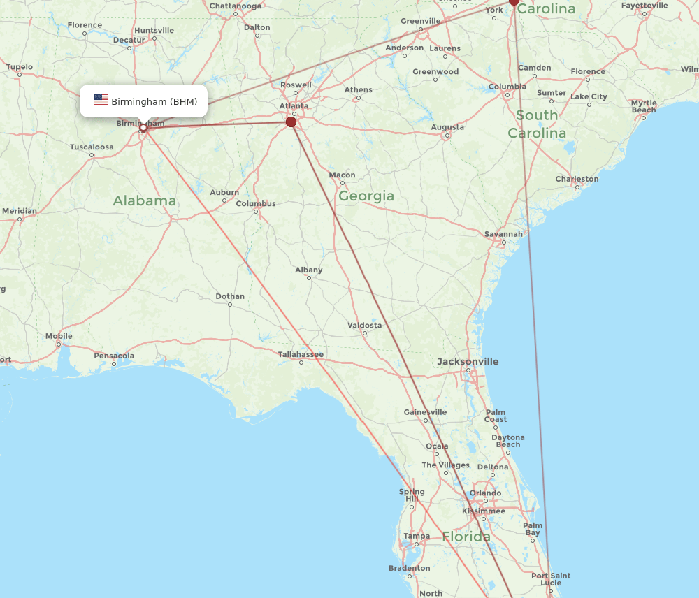 All Flight Routes From Miami To Birmingham Mia To Bhm Flight Routes 2200