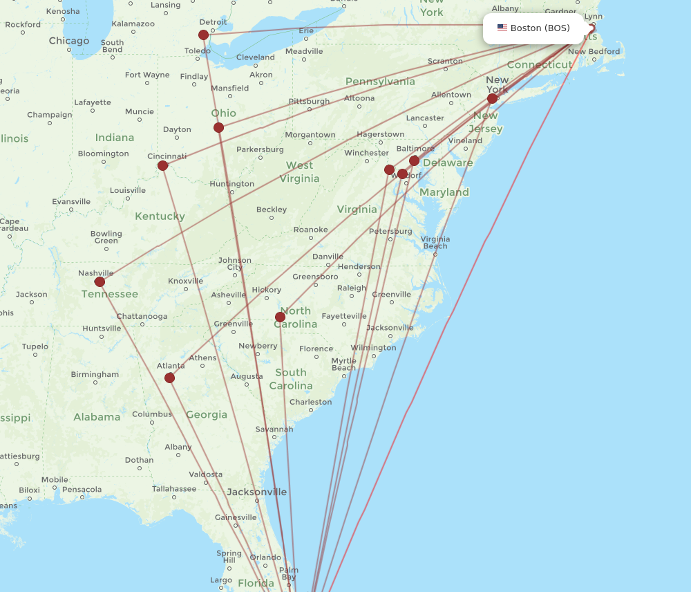 Flights from Miami to Boston MIA to BOS Flight Routes