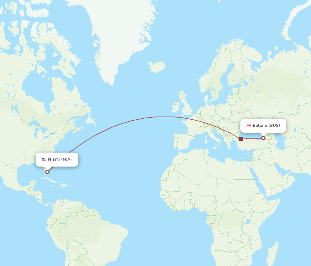 Flights from Miami to Batumi MIA to BUS Flight Routes