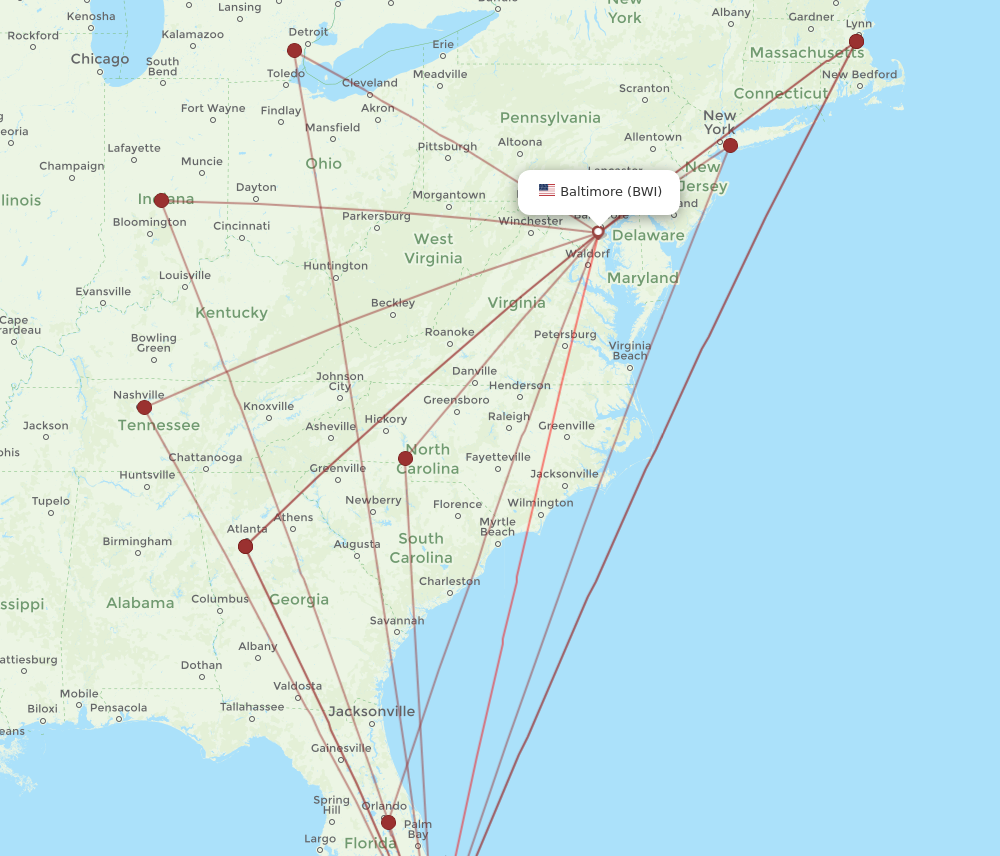 Flights from Miami to Baltimore MIA to BWI Flight Routes