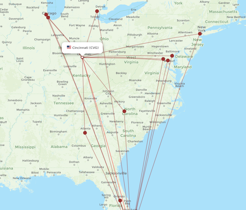 Flights from Miami to Cincinnati MIA to CVG Flight Routes