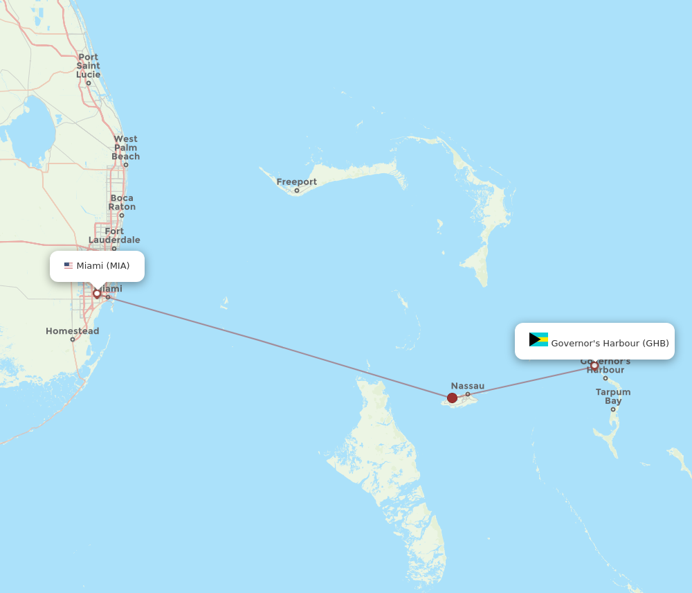 Flights from Miami to Governor s Harbour MIA to GHB Flight Routes