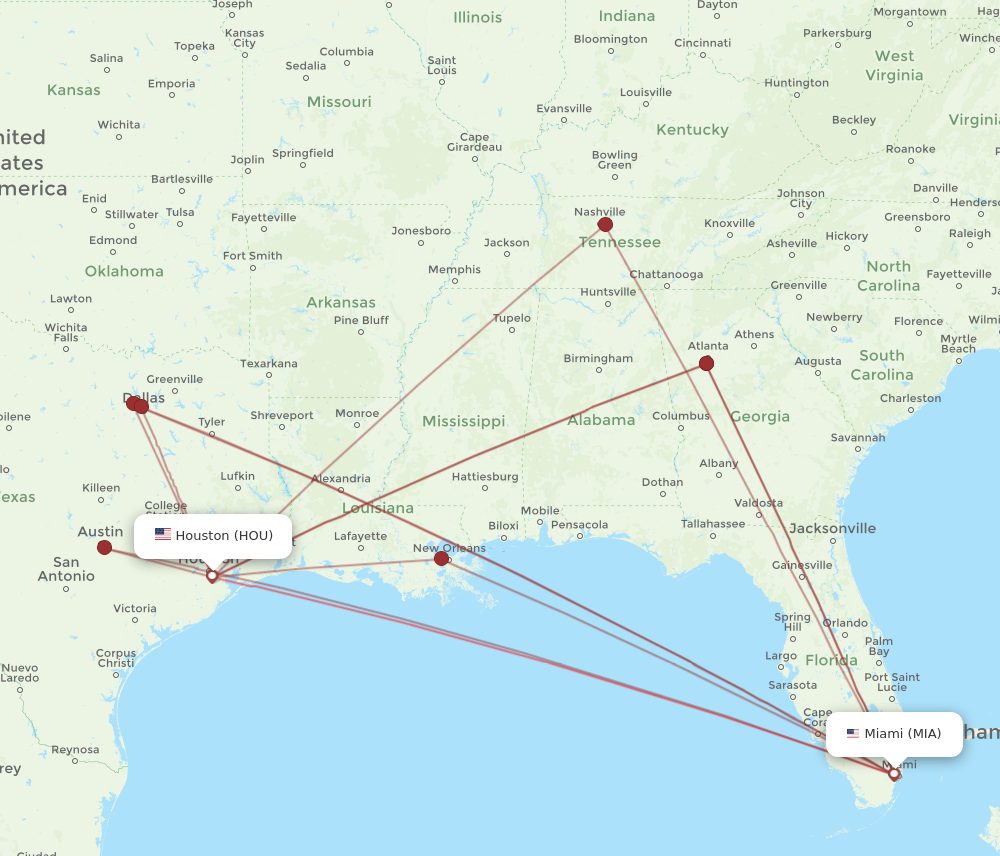 Flights from Miami to Houston MIA to HOU Flight Routes