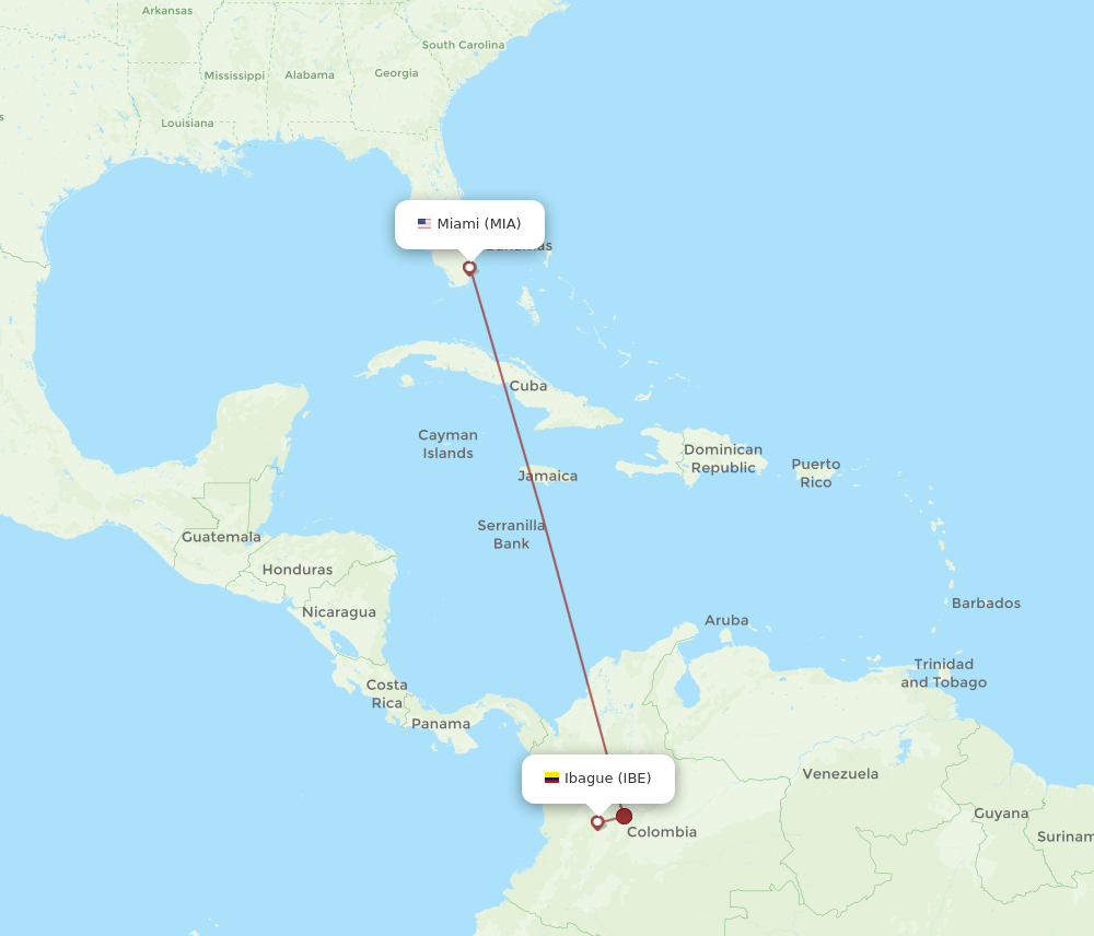 Flights from Miami to Ibague MIA to IBE Flight Routes