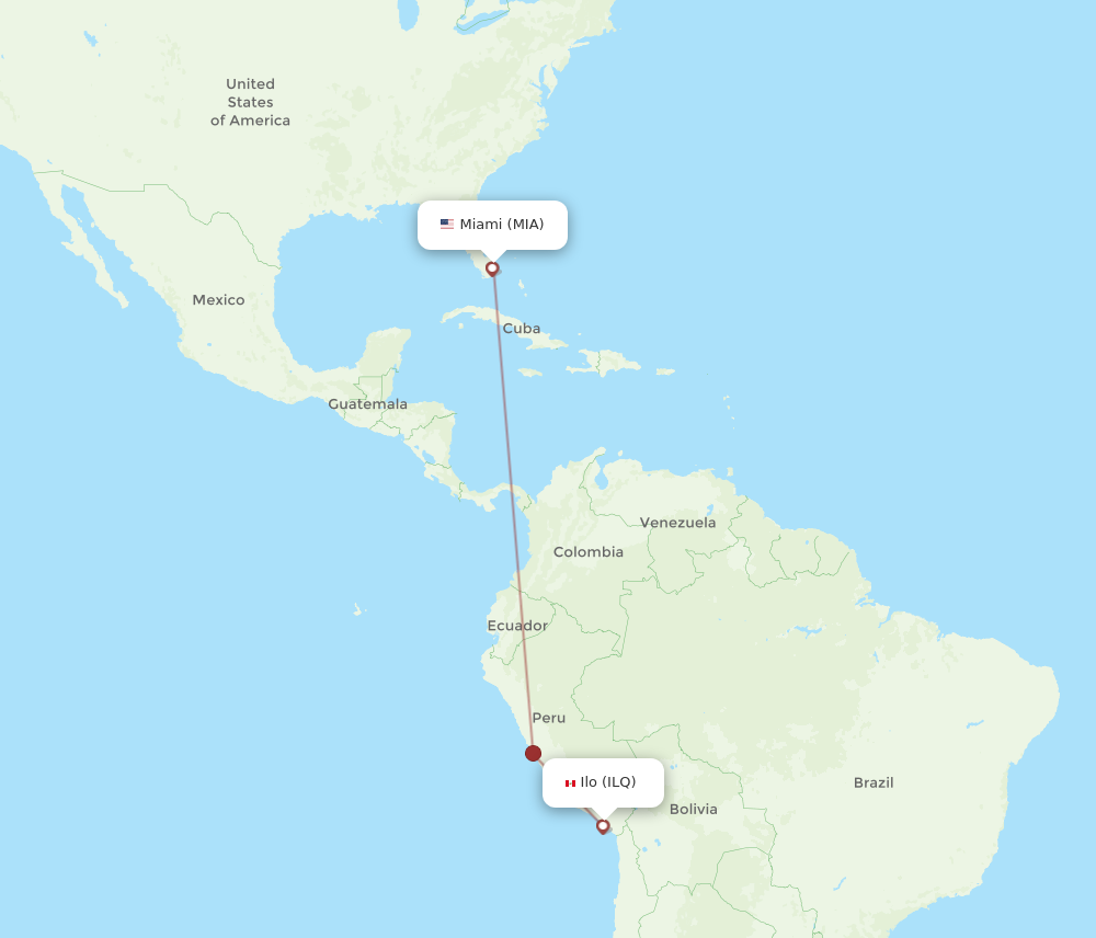 Flights from Miami to Ilo MIA to ILQ Flight Routes