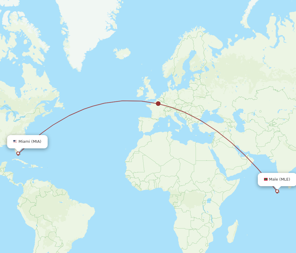 Flights from Miami to Male MIA to MLE Flight Routes