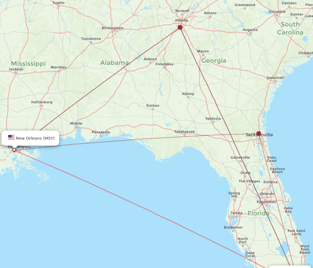 Flights from Miami to New Orleans MIA to MSY Flight Routes