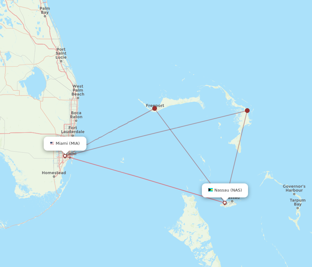 Flights from Miami to Nassau MIA to NAS Flight Routes