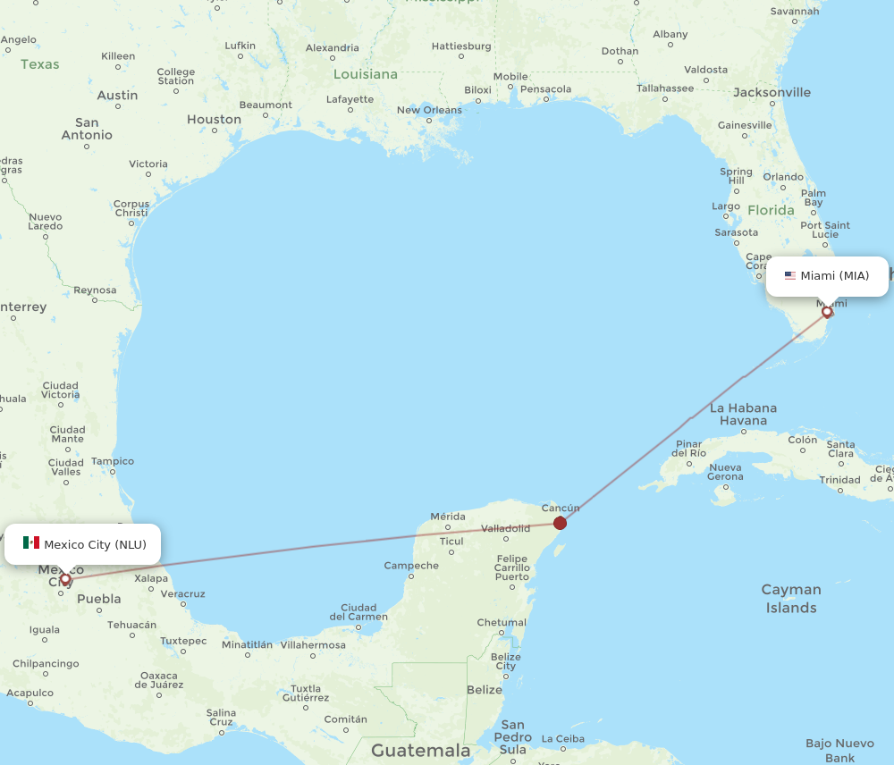 Flights from Miami to Mexico City MIA to NLU Flight Routes