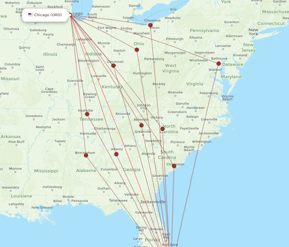 Flights from Miami to Chicago MIA to ORD Flight Routes