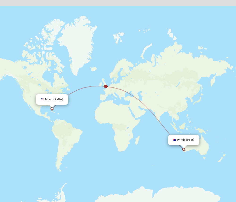 Flights from Miami to Perth MIA to PER Flight Routes