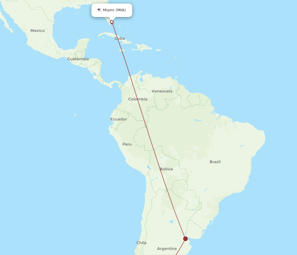 Flights from Miami to Trelew MIA to REL Flight Routes