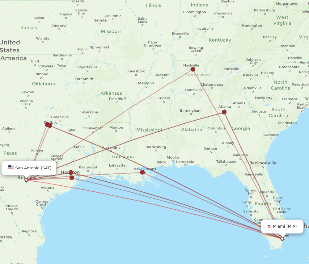 Flights from Miami to San Antonio MIA to SAT Flight Routes