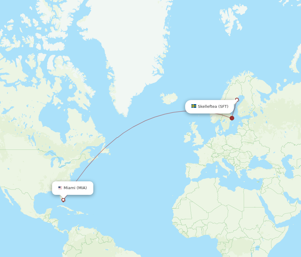 Flights from Miami to Skelleftea MIA to SFT Flight Routes