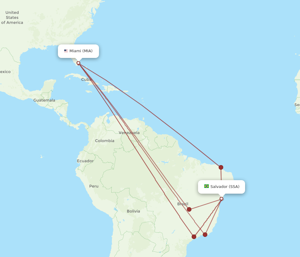 Flights from Miami to Salvador MIA to SSA Flight Routes