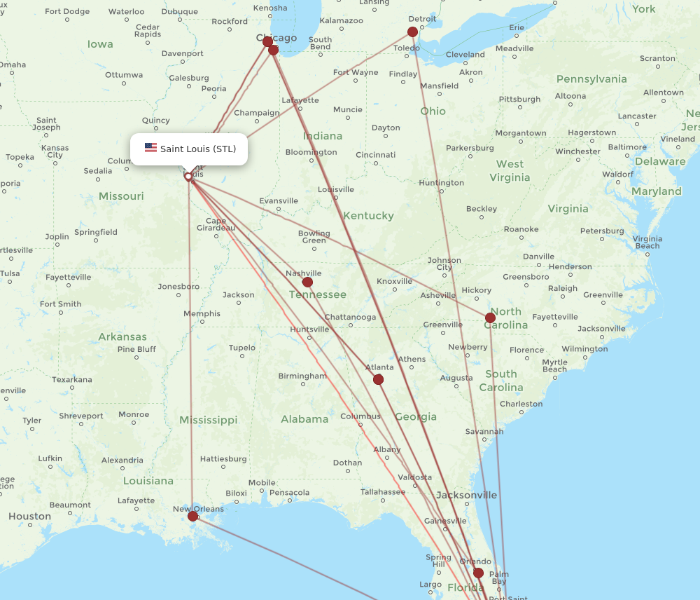 Flights from Miami to Saint Louis MIA to STL Flight Routes