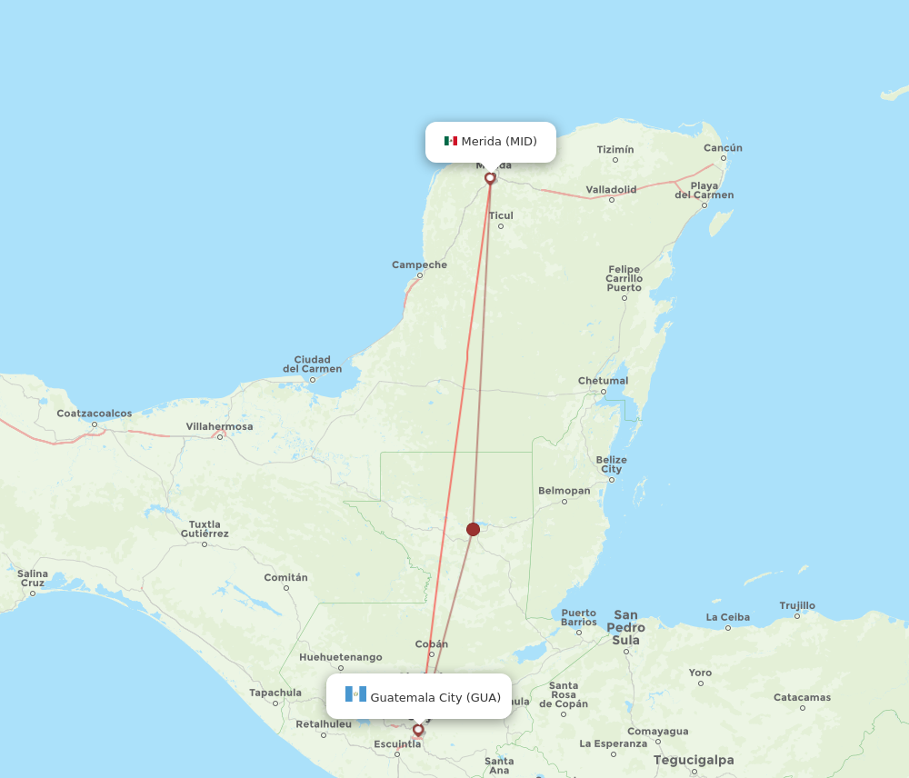 Flights from Merida to Guatemala City MID to GUA Flight Routes