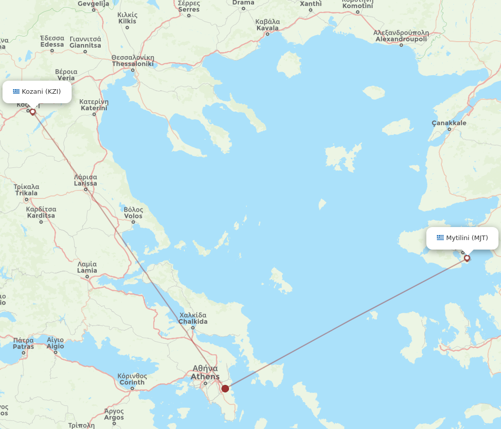 Flights from Mytilene to Kozani, MJT to KZI - Flight Routes