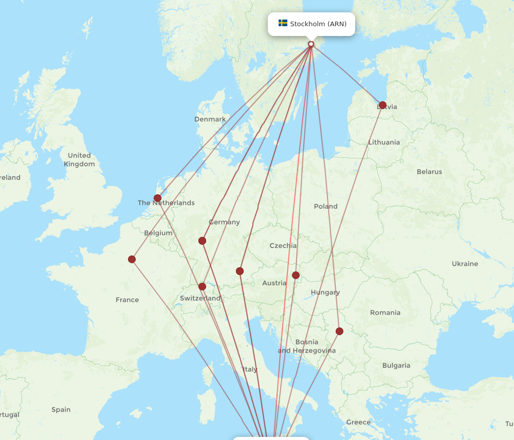 Flights from Malta to Stockholm MLA to ARN Flight Routes