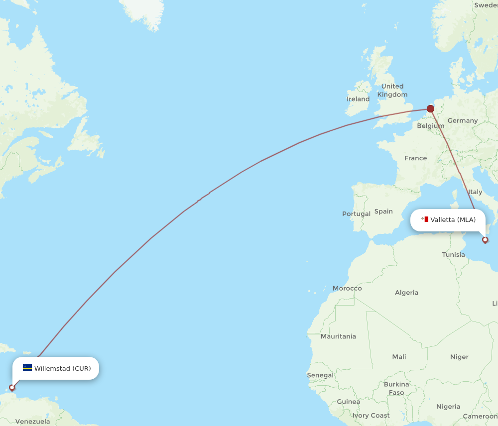 Flights from Malta to Curacao MLA to CUR Flight Routes