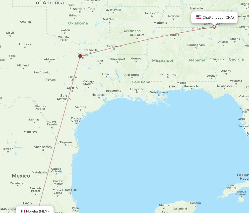 Flights from Morelia to Chattanooga MLM to CHA Flight Routes