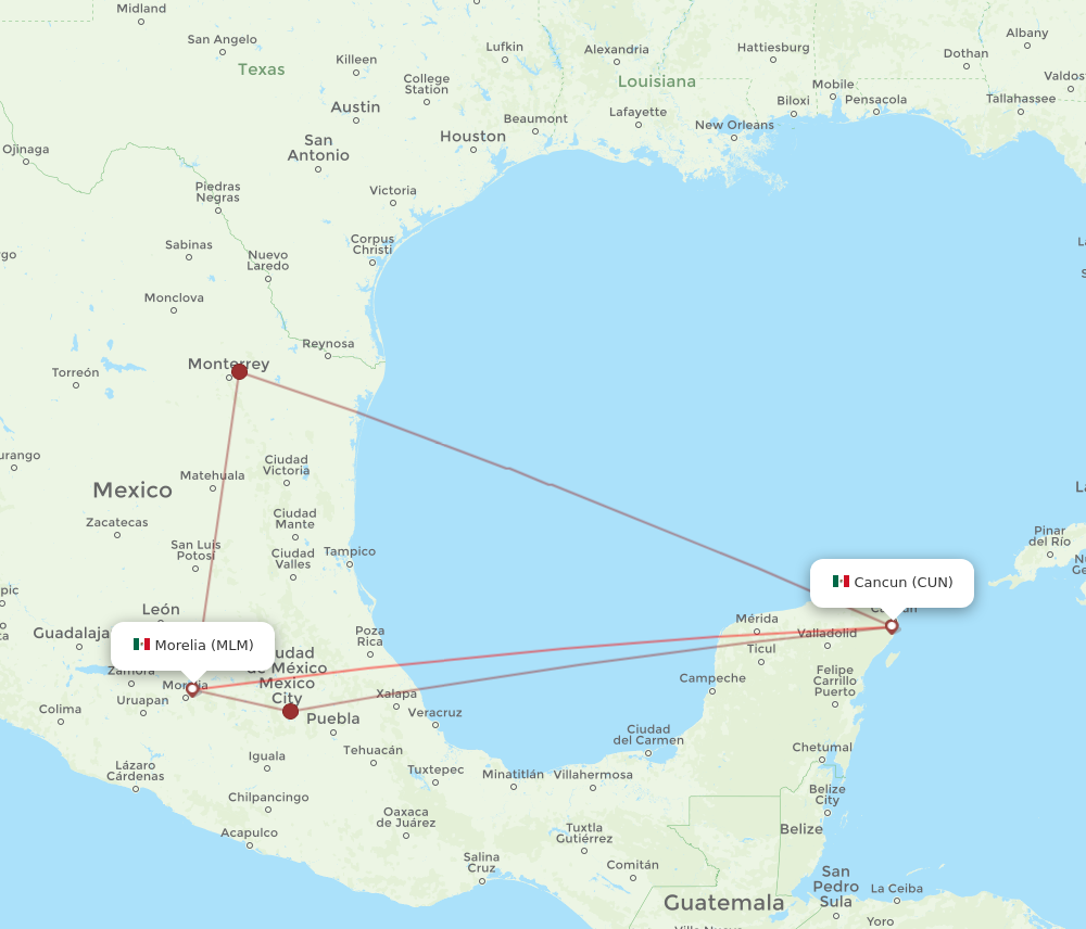 Flights from Morelia to Cancun MLM to CUN Flight Routes