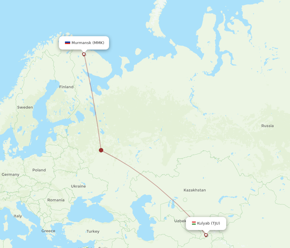 Flights from Murmansk to Kulyab, MMK to TJU - Flight Routes