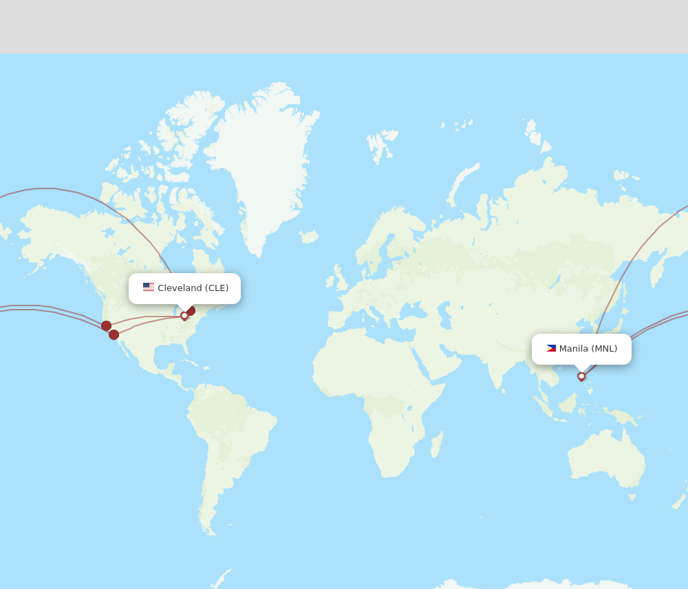 Flights from Manila to Cleveland MNL to CLE Flight Routes