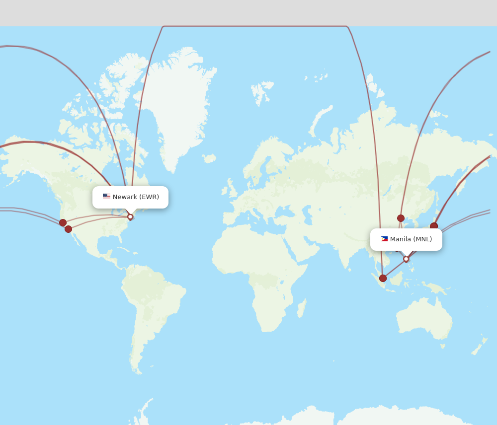 Flights from Manila to New York MNL to EWR Flight Routes