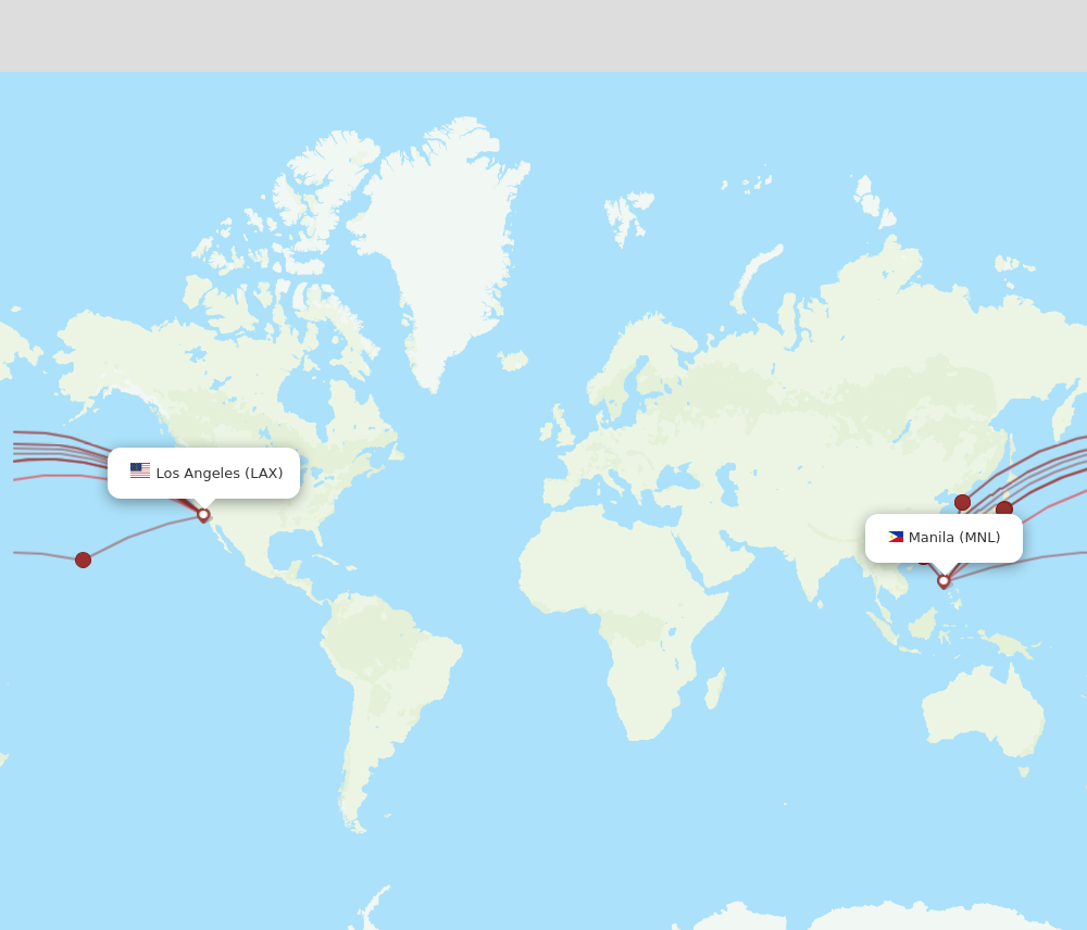 Flights from Manila to Los Angeles MNL to LAX Flight Routes