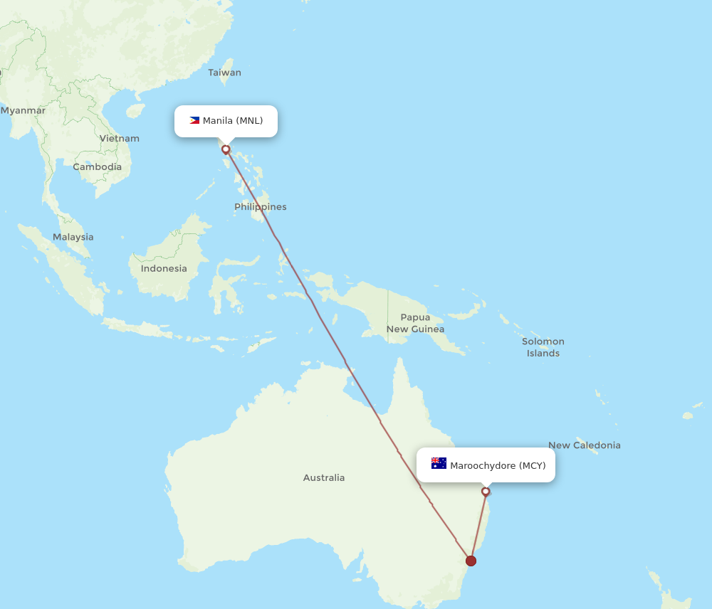 Flights from Manila to Sunshine Coast MNL to MCY Flight Routes