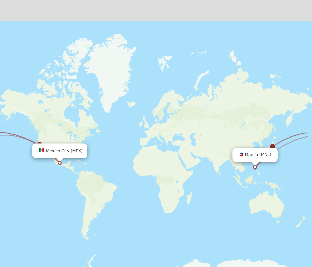 Flights from Manila to Mexico City MNL to MEX Flight Routes