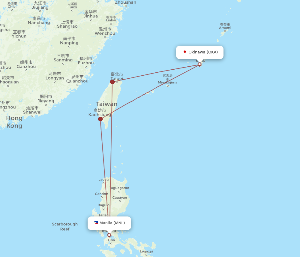 All Flight Routes From Manila To Okinawa Mnl To Oka Flight Routes 5827