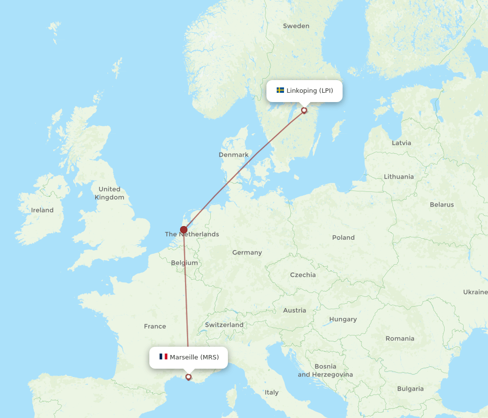 Flights from Marseille to Linkoping, MRS to LPI Flight Routes