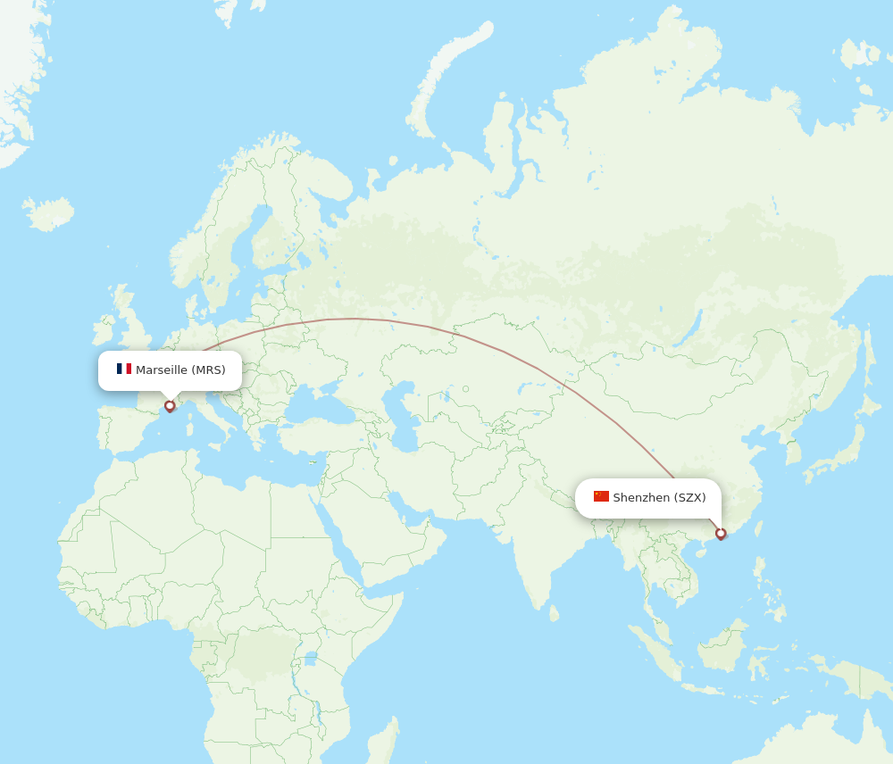 SZX to MRS flights and routes map