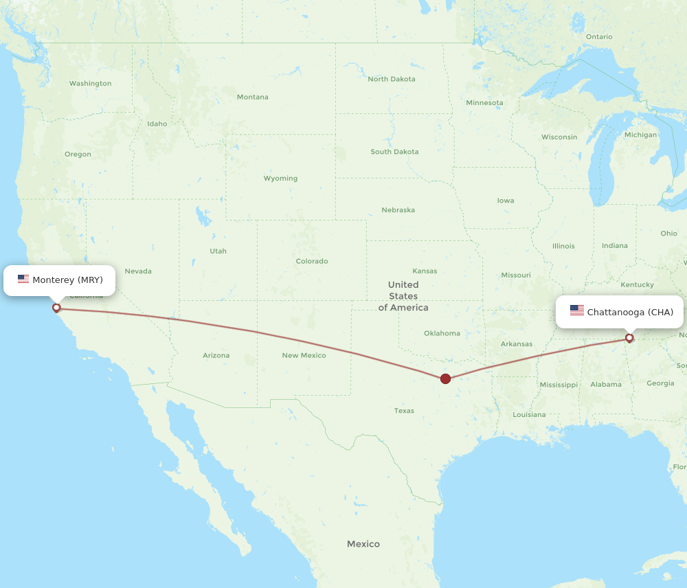 Flights from Monterey to Chattanooga MRY to CHA Flight Routes