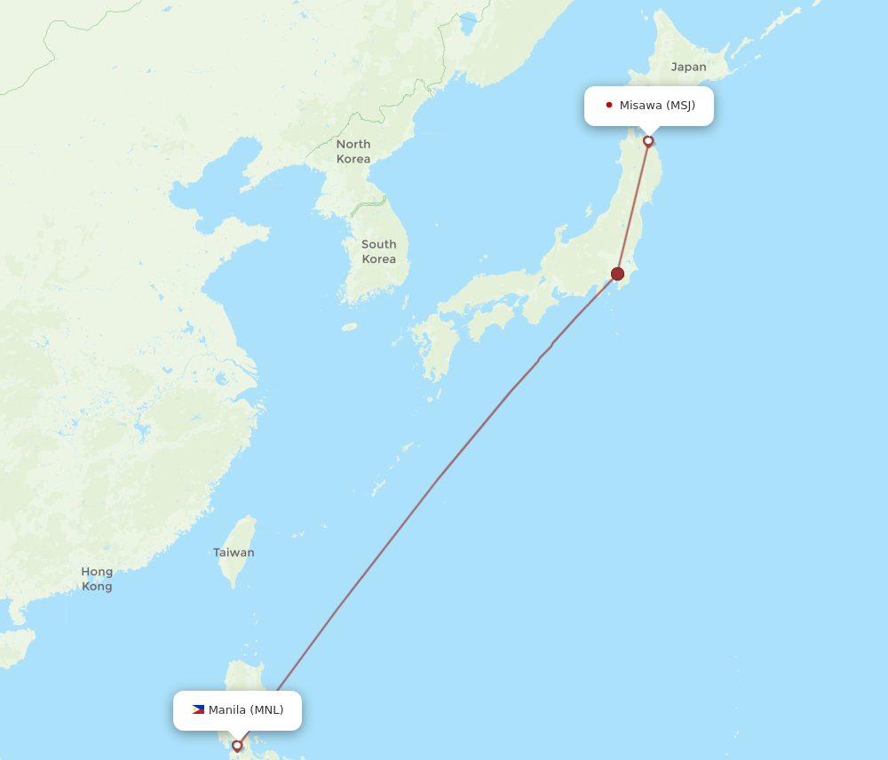 Flights from Misawa to Manila MSJ to MNL Flight Routes